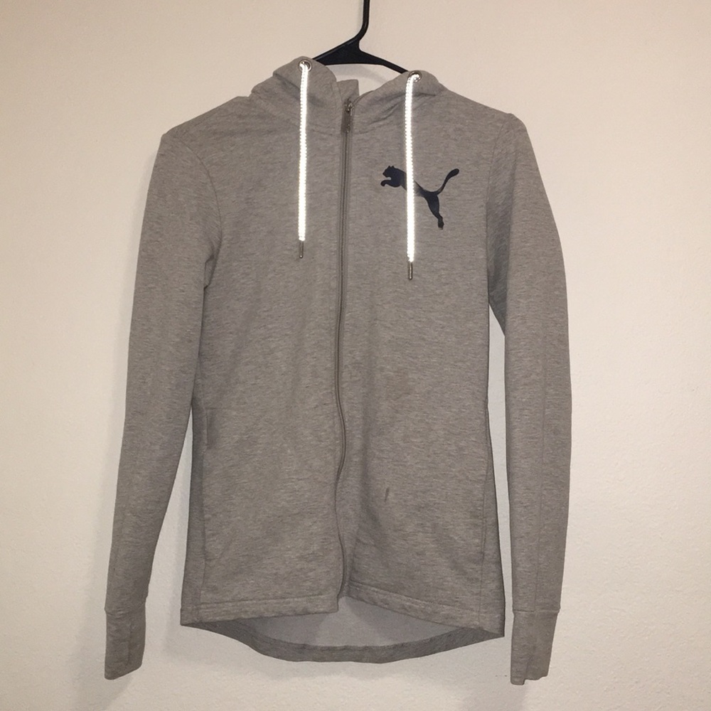 Gray Puma Zip-Up Jacket
